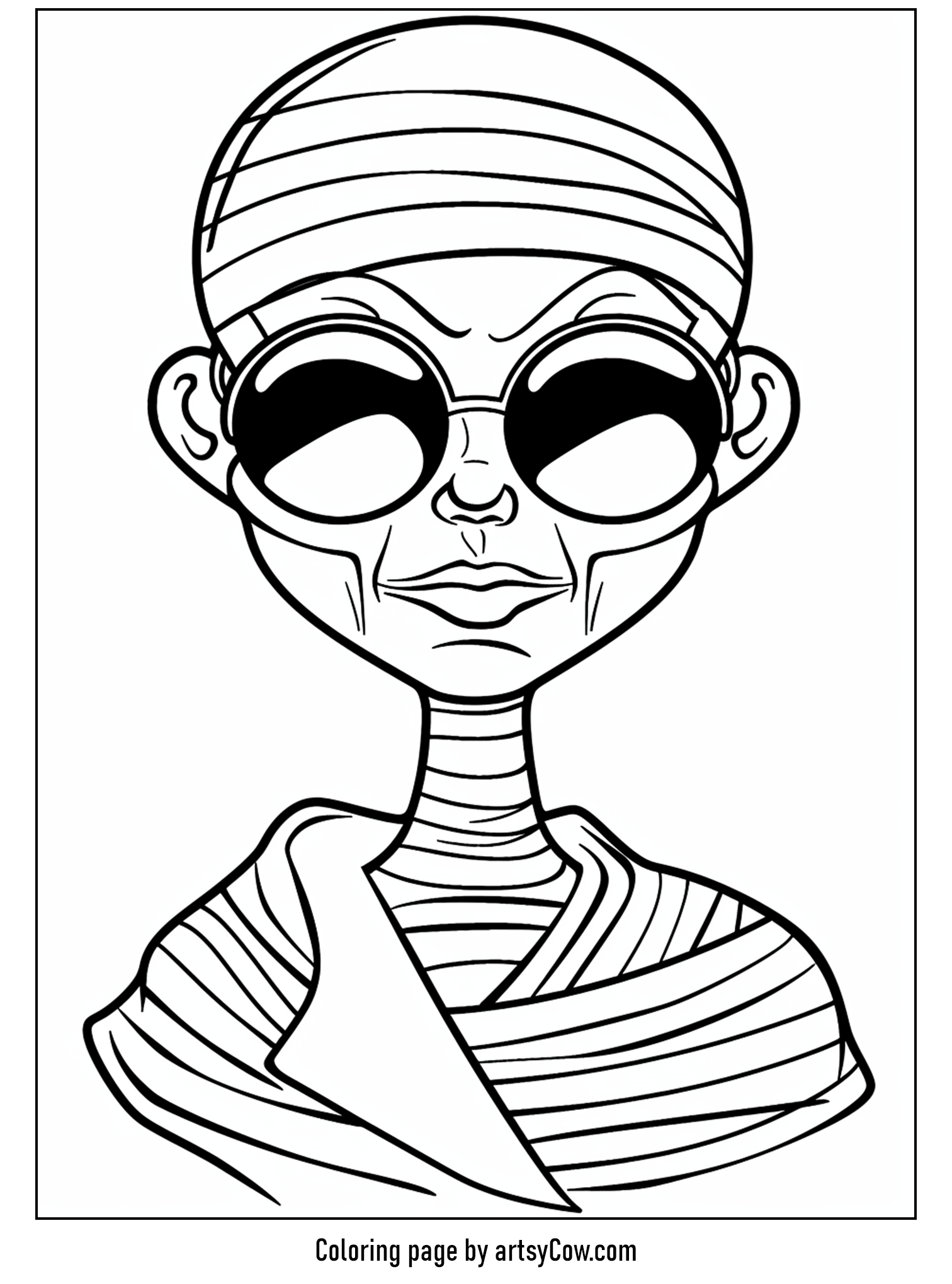free halloween coloring pages for kids and adults, Mummy's Stylish Sunglass Splash